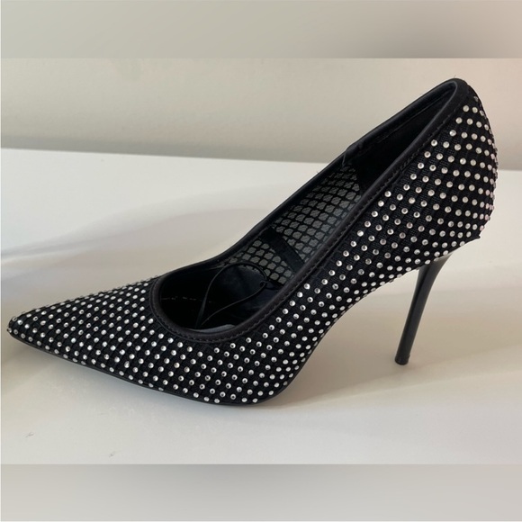 NWT Zara studded rhinestone black heels - Picture 2 of 6